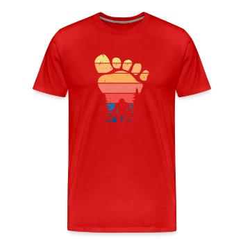 Bigfoot Footprint Gift Bigfoot Hunter - Men's Premium Organic T-Shirt - red - Front - Damien (186cm)