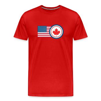 Kanada USA Fahne Herkunft - Männer Premium Bio T-Shirt - Rot - Vorne - Damien (186cm)
