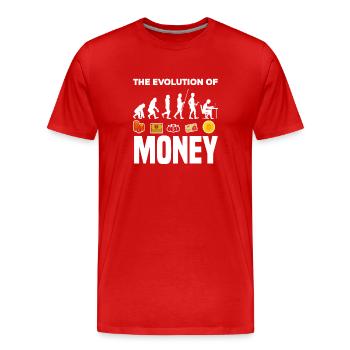Évolution de l’argent Bitcoin - T-shirt bio Premium Homme - rouge - Devant - Damien (186cm)