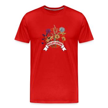 Belles fleurs sauvages Fleurs sauvages Bouquet Fleur - T-shirt bio Premium Homme - rouge - Devant - Damien (186cm)
