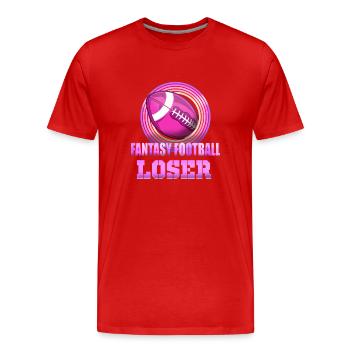 Fantasy Football Loser - Men's Premium Organic T-Shirt - red - Front - Damien (186cm)