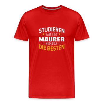 Maurer - Männer Premium Bio T-Shirt - Rot - Vorne - Damien (186cm)