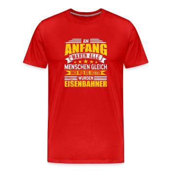 Eisenbahner - Männer Premium Bio T-Shirt - Rot - Vorne - Damien (186cm)
