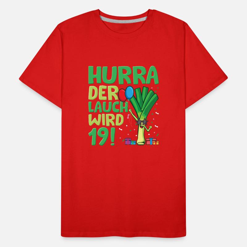Hurra der Lauch wird 19 Männer Premium Bio T-Shirt