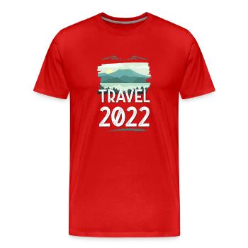 Travel 2022 - Männer Premium Bio T-Shirt - Rot - Vorne - Damien (186cm)