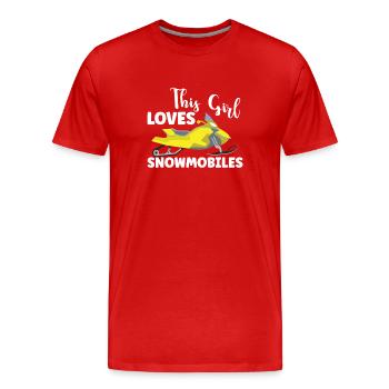 Schneemobil Schneemobil Wintersport Geschenkidee - Männer Premium Bio T-Shirt - Rot - Vorne - Damien (186cm)