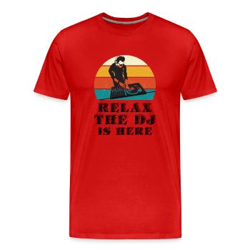 DJ PERFORMANCE Disc Jockey Techno Party Deejay Club - Men's Premium Organic T-Shirt - red - Front - Damien (186cm)