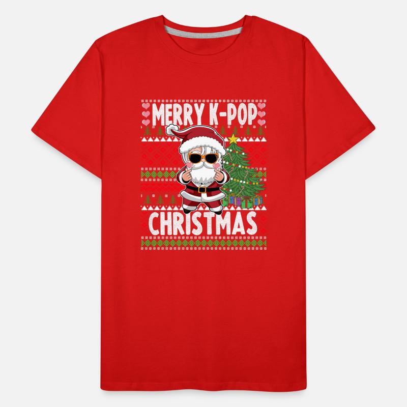 Hässlicher Weihnachtspullover Design K-Pop Weihnachtsmann Männer Premium Bio T-Shirt