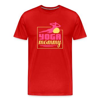 Yoga Mami Hobby Mère Maman - T-shirt bio Premium Homme - rouge - Devant - Damien (186cm)