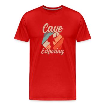 Höhle Erforschen Caving Höhlenwandern Cave - Männer Premium Bio T-Shirt - Rot - Vorne - Damien (186cm)