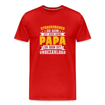 Straßenbauer - Männer Premium Bio T-Shirt - Rot - Vorne - Damien (186cm)