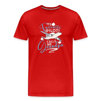 Pilot Aviation Airplane Airline Captain Aviator - Männer Premium Bio T-Shirt - Rot - Vorne - Damien (186cm)