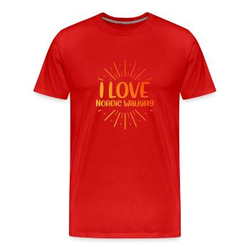 J’adore la marche nordique - T-shirt bio Premium Homme - rouge - Devant - Damien (186cm)
