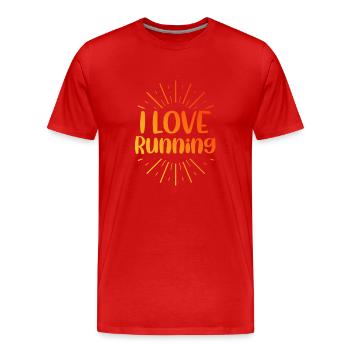 Ich liebe Rennen - Männer Premium Bio T-Shirt - Rot - Vorne - Damien (186cm)