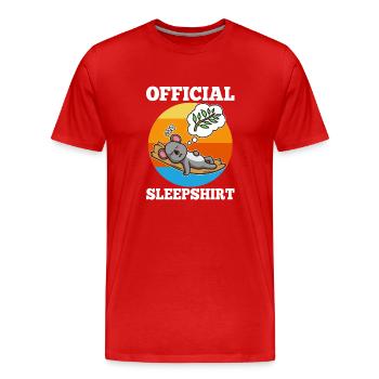 Chemise de couchage officielle Koala - T-shirt bio Premium Homme - rouge - Devant - Damien (186cm)