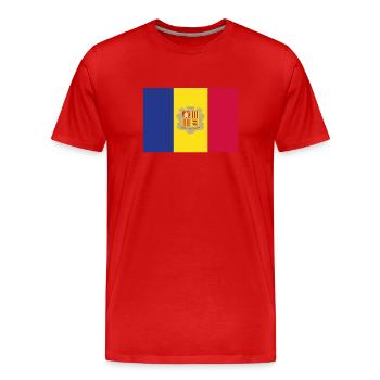 Drapeau officiel de l’Andorre Fierté du pays andorran - T-shirt bio Premium Homme - rouge - Devant - Damien (186cm)