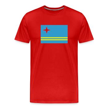 Official Aruba Flag Aruban Country Pride - Men's Premium Organic T-Shirt - red - Front - Damien (186cm)