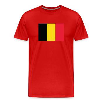 Official Belgium Flag Belgian Country Pride - Men's Premium Organic T-Shirt - red - Front - Damien (186cm)