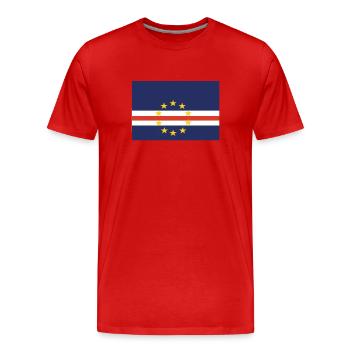 Officiel Cap Verda Drapeau Verdeans Cabo Country - T-shirt bio Premium Homme - rouge - Devant - Damien (186cm)