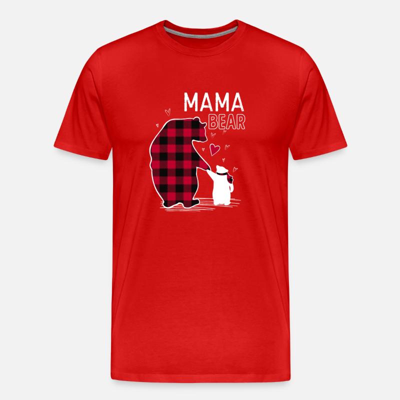 Mama Bear - Männer Premium Bio T-Shirt - Rot