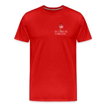 Je n’aime pas les gens du matin ou les matins ou les gens - T-shirt bio Premium Homme - rouge - Devant - Damien (186cm)