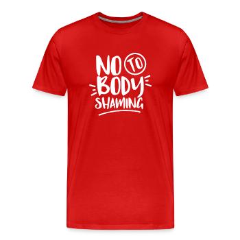 Non à la honte corporelle Ennui Arrêter la honte corporelle - T-shirt bio Premium Homme - rouge - Devant - Damien (186cm)