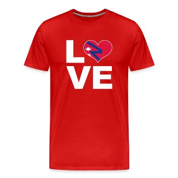 J’adore le drapeau du cœur du Népal - T-shirt bio Premium Homme - rouge - Devant - Damien (186cm)