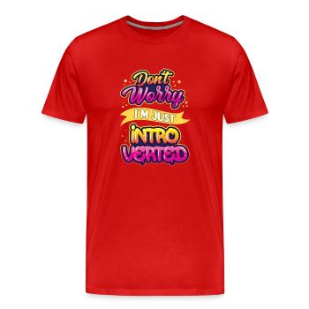 Keine Sorge Ich Bin Nur Introvertiert Schüchtern - Männer Premium Bio T-Shirt - Rot - Vorne - Damien (186cm)