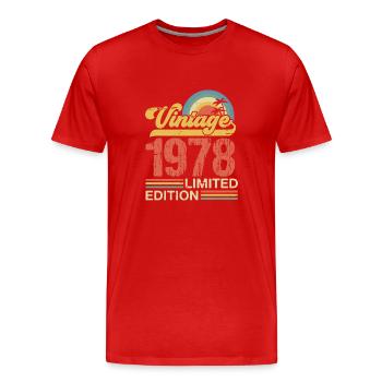 Millésime 1978 - T-shirt bio Premium Homme - rouge - Devant - Damien (186cm)