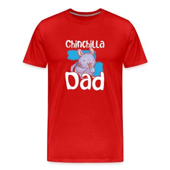 Chinchilla Vater - Männer Premium Bio T-Shirt - Rot - Vorne - Damien (186cm)