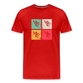 Snake Retro Reptile Python Gift idea - Männer Premium Bio T-Shirt - Rot - Vorne - Damien (186cm)