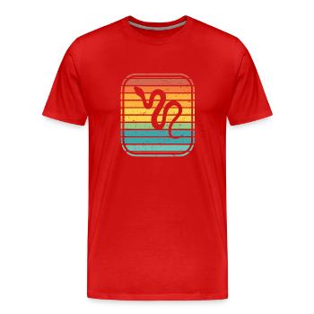 Snake Retro Reptile Python Gift idea - Männer Premium Bio T-Shirt - Rot - Vorne - Damien (186cm)