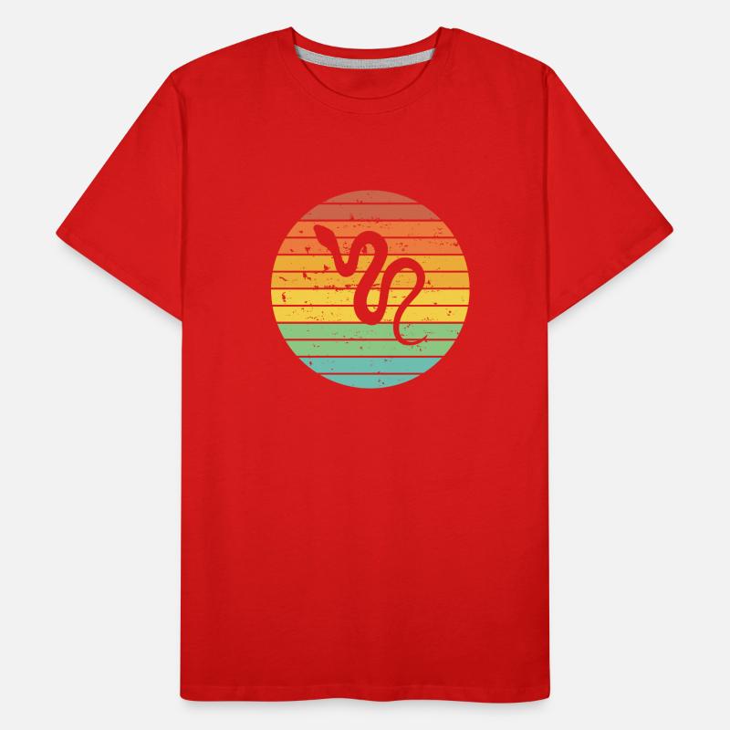 Snake Retro Reptile Python Idée cadeau T-shirt bio Premium Homme