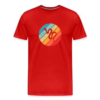 Snake Retro Reptile Python Gift idea - Männer Premium Bio T-Shirt - Rot - Vorne - Damien (186cm)
