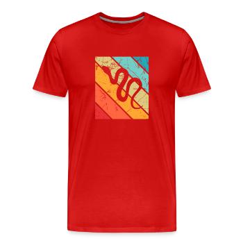 Snake Retro Reptile Python Gift idea - Männer Premium Bio T-Shirt - Rot - Vorne - Damien (186cm)