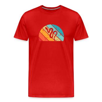 Snake Retro Reptile Python Gift idea - Männer Premium Bio T-Shirt - Rot - Vorne - Damien (186cm)