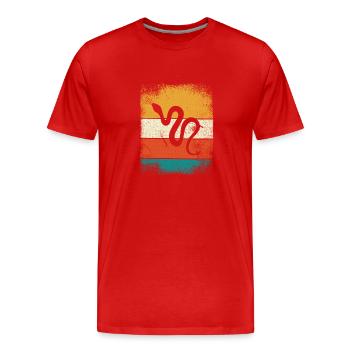 Snake Retro Reptile Python Gift idea - Männer Premium Bio T-Shirt - Rot - Vorne - Damien (186cm)
