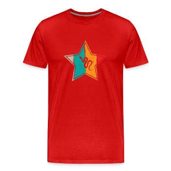 Snake Retro Reptile Python Gift idea - Männer Premium Bio T-Shirt - Rot - Vorne - Damien (186cm)