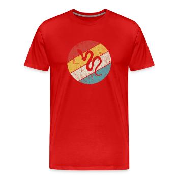 Snake Retro Reptile Python Gift idea - Männer Premium Bio T-Shirt - Rot - Vorne - Damien (186cm)