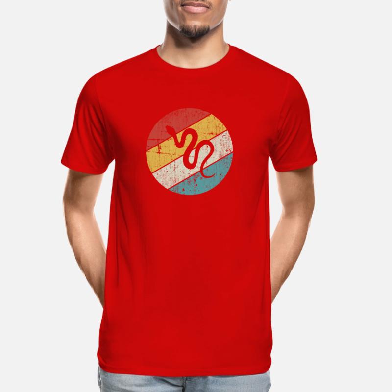 Snake Retro Reptile Python Idée cadeau T-shirt bio Premium Homme