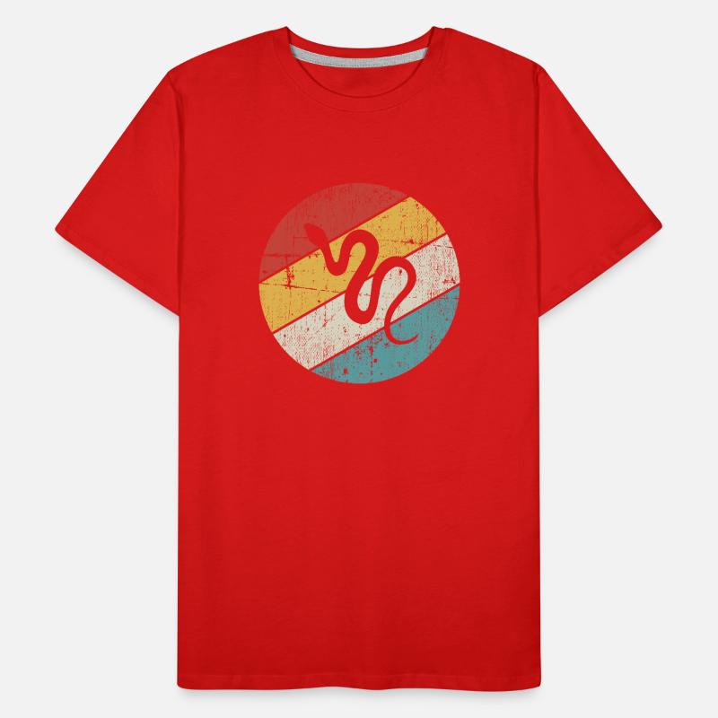 Snake Retro Reptile Python Gift idea Männer Premium Bio T-Shirt