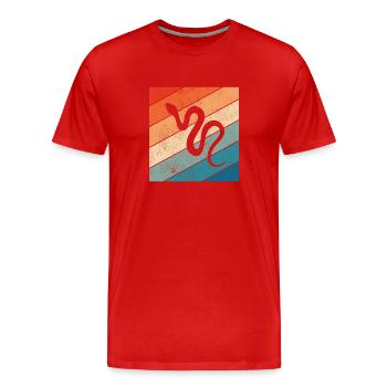 Snake Retro Reptile Python Gift idea - Männer Premium Bio T-Shirt - Rot - Vorne - Damien (186cm)