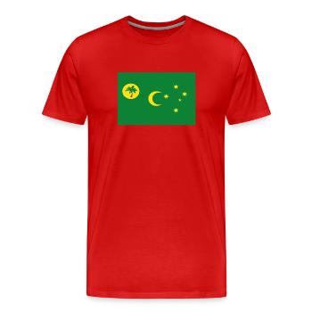 Drapeau officiel Cocos Keeling Islands Country Pride - T-shirt bio Premium Homme - rouge - Devant - Damien (186cm)