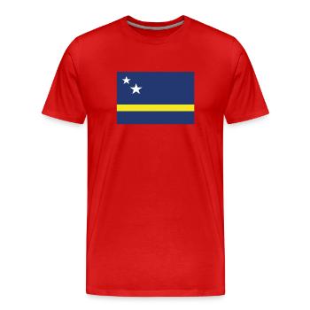 Official Curacao Flag Curaçao Country Pride - Men's Premium Organic T-Shirt - red - Front - Damien (186cm)