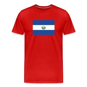 Official El Salvador Flag Salvadorean Country - Men's Premium Organic T-Shirt - red - Front - Damien (186cm)