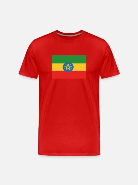 Bandera oficial de Etiopía Orgullo del país etíope - Camiseta orgánica premium hombre - rojo