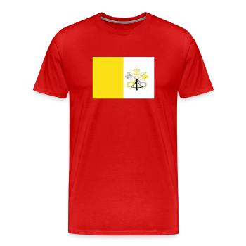 Drapeau officiel de la Cité du Vatican Fierté du pays du Vatican - T-shirt bio Premium Homme - rouge - Devant - Damien (186cm)