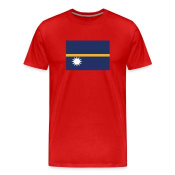 Official Nauru Flag Nauruan Country Pride - Men's Premium Organic T-Shirt - red - Front - Damien (186cm)