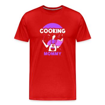 Cuisiner Maman Cuisiner Cuisiner Cuisiner Mère Maman - T-shirt bio Premium Homme - rouge - Devant - Damien (186cm)