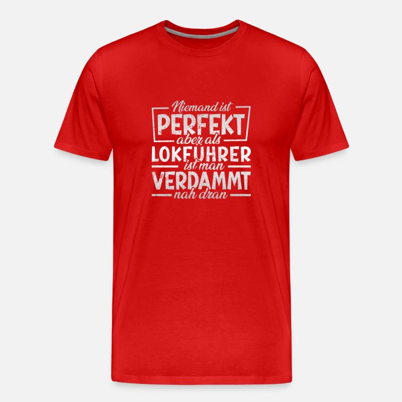 Lokführer - Männer Premium Bio T-Shirt - Rot